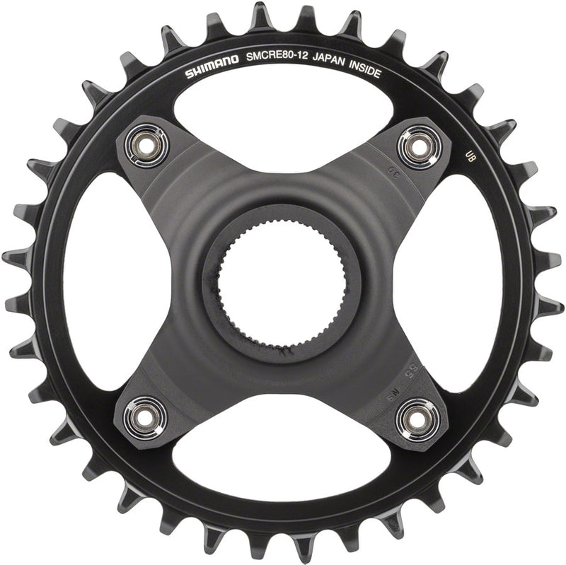 Load image into Gallery viewer, Shimano STEPS SM-CRE80-12-B Chainring - 36T Without Chainguard 55mm Chainline BLK
