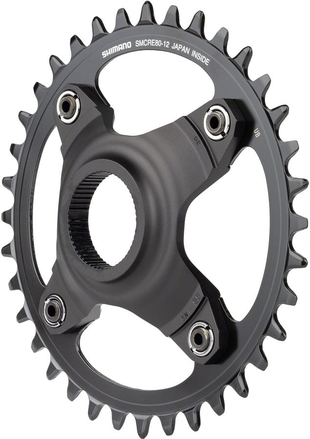 Load image into Gallery viewer, Shimano STEPS SM-CRE80-12-B Chainring - 36T Without Chainguard 55mm Chainline BLK
