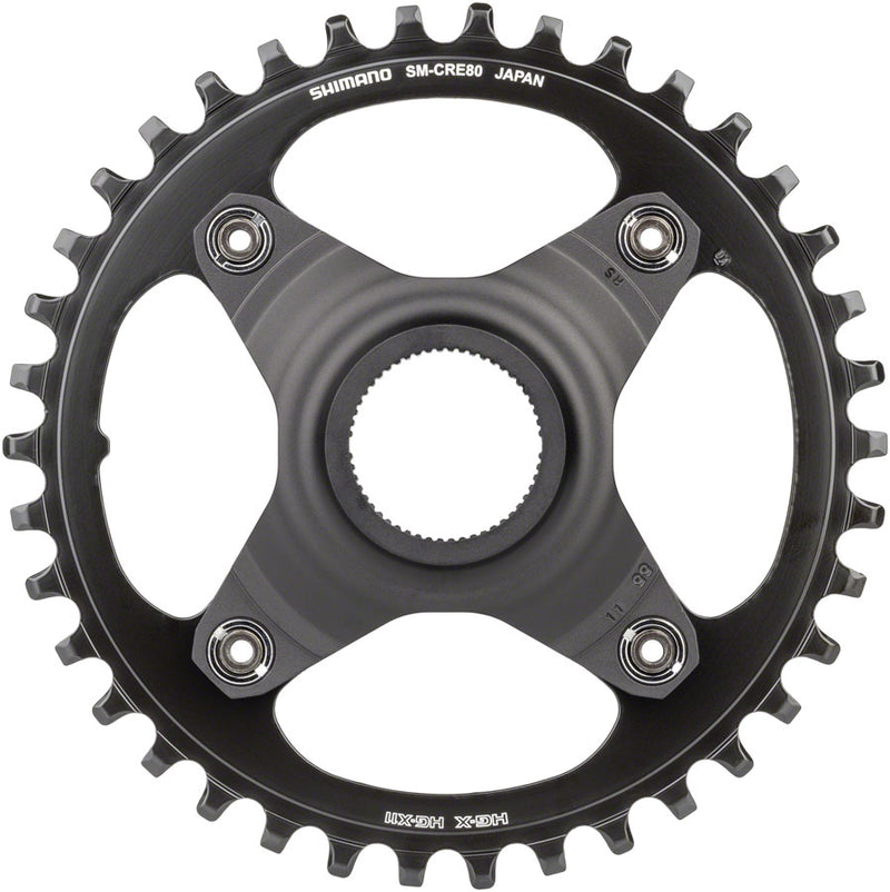Load image into Gallery viewer, Shimano STEPS SM-CRE80-B Chainring - 38T Without Chainguard 55mm Chainline BLK
