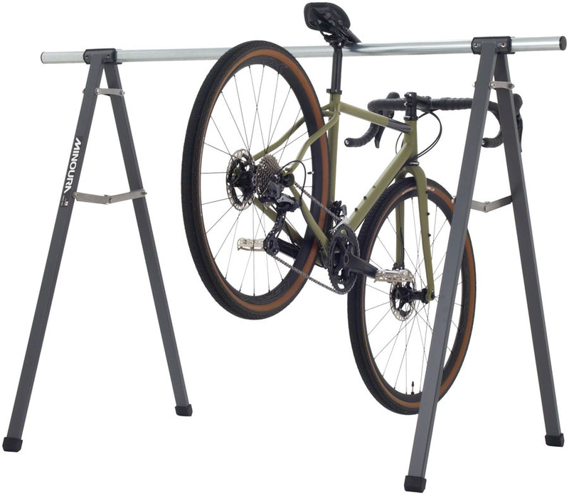 Load image into Gallery viewer, Minoura Level-170HS Saddle Nose Bike Stand - 5-bike  Silver/Black
