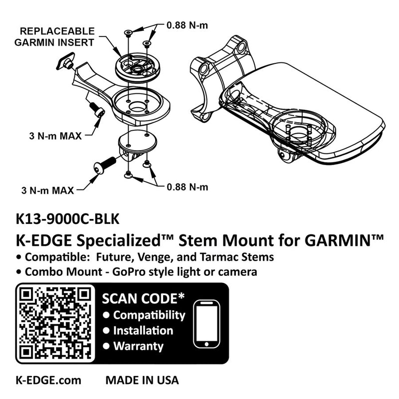 Load image into Gallery viewer, K-EDGE Garmin Specialized Future Combo Mount - BLK Compatible up to Garmin 1050
