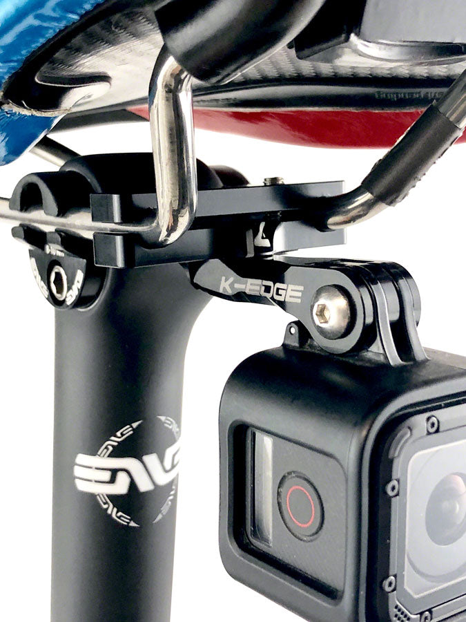Load image into Gallery viewer, K-EDGE Go BIG Pro Saddle Rail Camera Mount GoPro Garmin Shimano BLK
