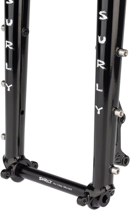 Surly Dinner Fork - 27.5" 15x110mm Thru-Axle 1-1/8" Straight Steerer 420mm Axle To Crown Steel BLK