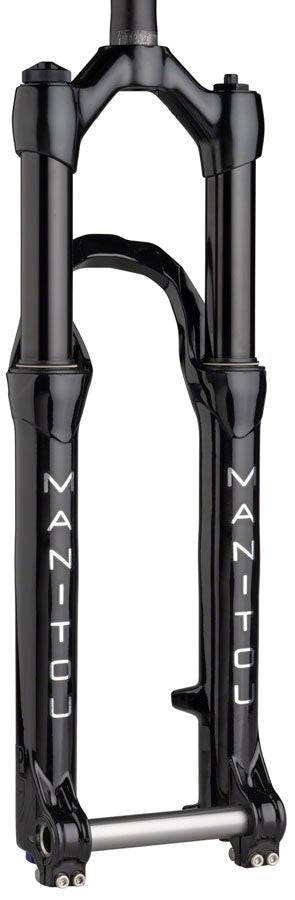 Load image into Gallery viewer, Manitou Circus Expert Suspension Fork - 26" 130 mm 20 x 110 mm 41 mm Offset Gloss BLK Straight Steerer
