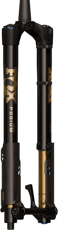 Load image into Gallery viewer, FOX Factory Podium Inverted Suspension Fork - 29" 170 mm 20TA x 110 mm 44mm Offset GRIP X2 58HT Crown BLK/Podium Gold
