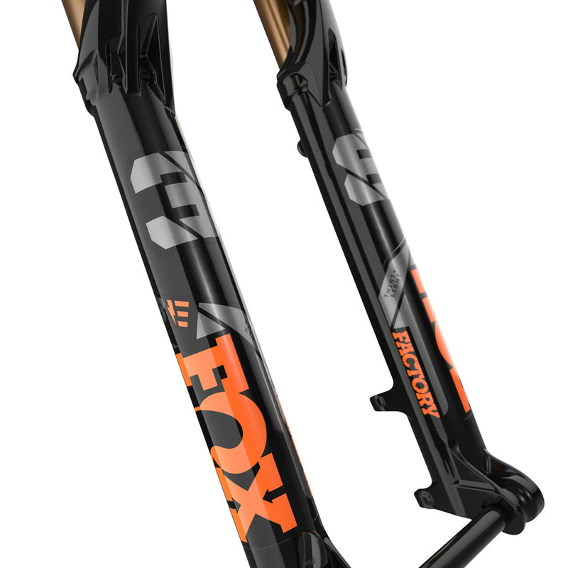 Load image into Gallery viewer, FOX 38 E-Optimized Factory Suspension Fork - 27.5" 170 mm 15QR x 110 mm 44 mm Offset Shiny BLK Grip 2
