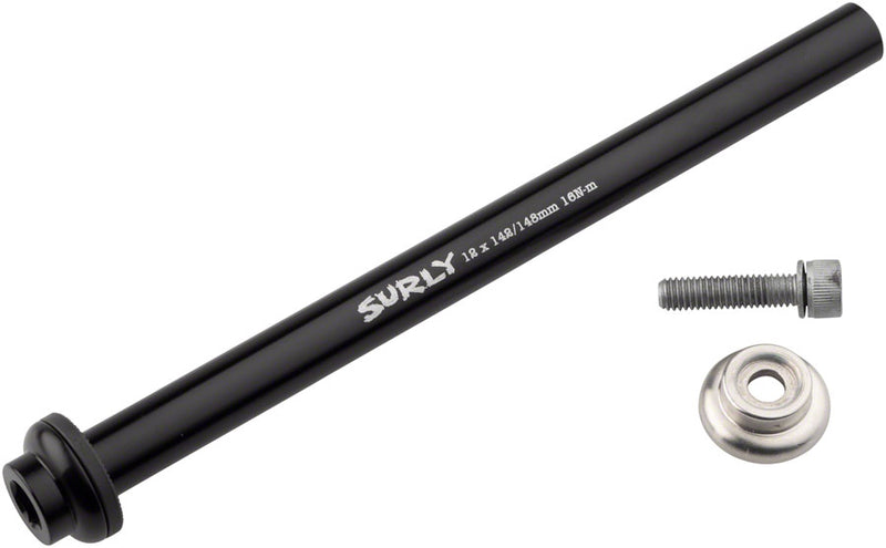 Load image into Gallery viewer, Surly Rear Thru-Axle - 12x142/148 mm Fits Karate Monkey Krampus Ogre Gnot Boost Frames Chromoly BLK
