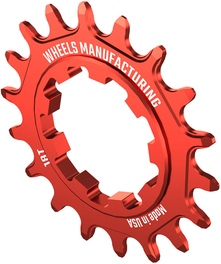 Load image into Gallery viewer, Wheels Manufacturing SOLO-SPEED Cog - 18t Fits SOLO-SPLINE SOLO-XD kits Red
