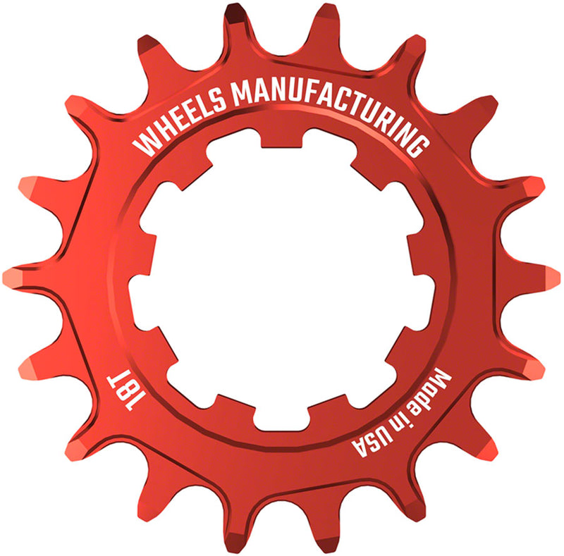 Load image into Gallery viewer, Wheels Manufacturing SOLO-SPEED Cog - 18t Fits SOLO-SPLINE SOLO-XD kits Red
