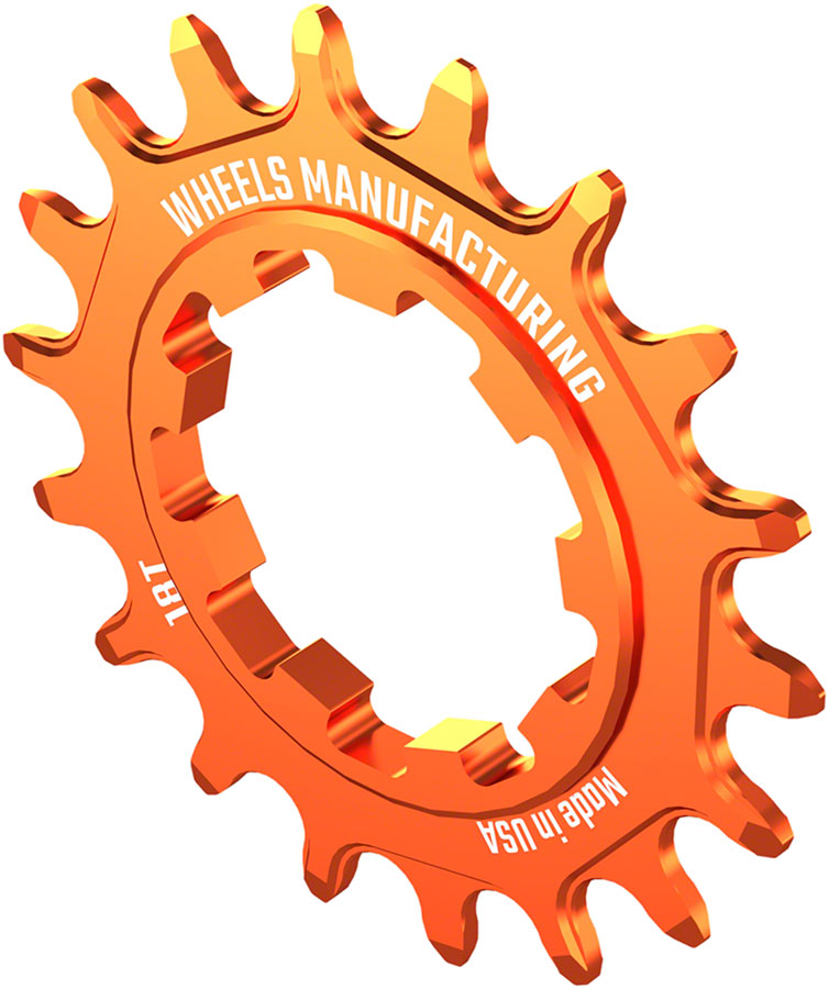 Load image into Gallery viewer, Wheels Manufacturing SOLO-SPEED Cog - 18t Fits SOLO-SPLINE SOLO-XD kits Orange
