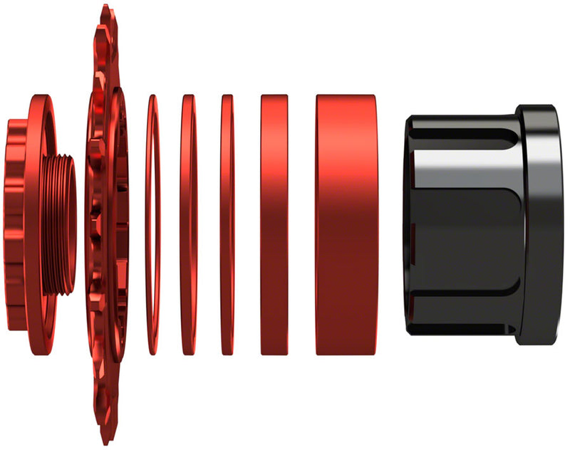 Load image into Gallery viewer, Wheels Manufacturing SOLO-SPLINE Micro Spline Single Speed Conversion Kit - 18t For Shimano Micro Spline Hub Bodies Red
