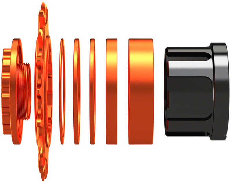 Load image into Gallery viewer, Wheels Manufacturing SOLO-SPLINE Micro Spline Single Speed Conversion Kit - 18t For Shimano Micro Spline Hub Bodies Orange
