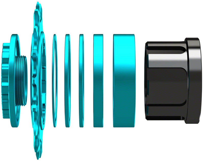 Load image into Gallery viewer, Wheels Manufacturing SOLO-SPLINE Micro Spline Single Speed Conversion Kit - 18t For Shimano Micro Spline Hub Bodies Teal
