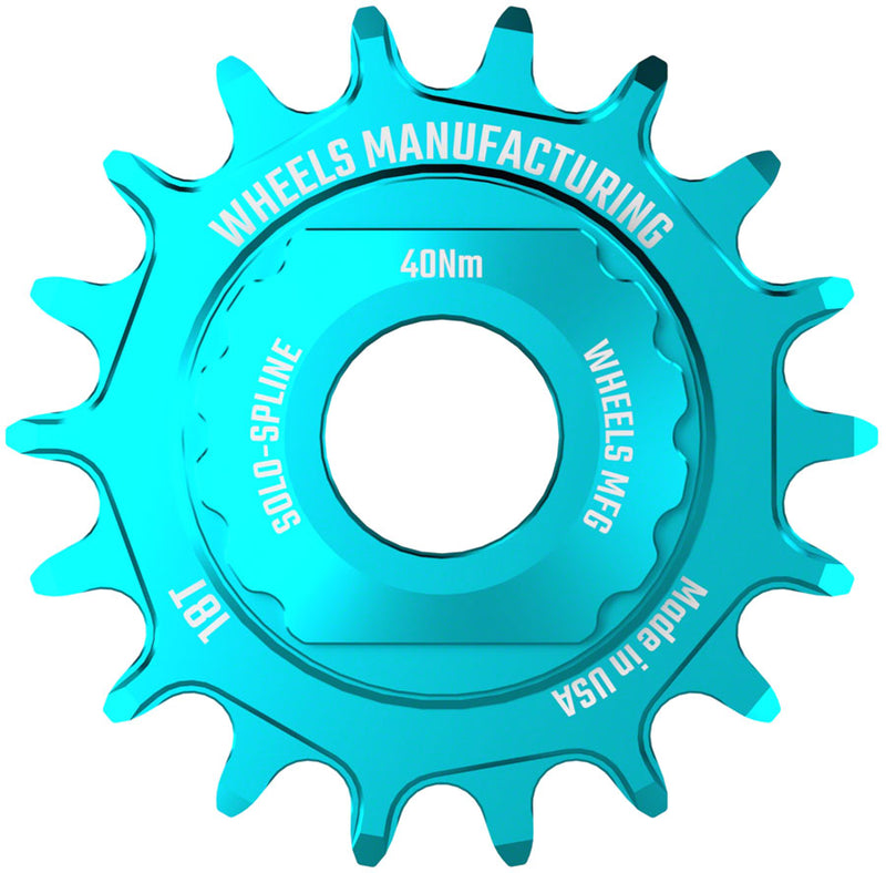 Load image into Gallery viewer, Wheels Manufacturing SOLO-SPLINE Micro Spline Single Speed Conversion Kit - 18t For Shimano Micro Spline Hub Bodies Teal
