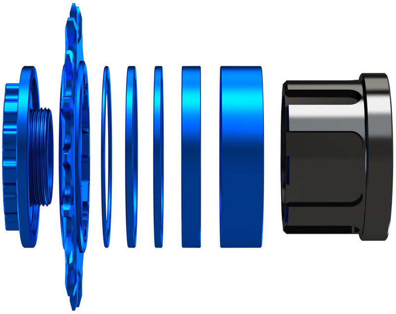 Load image into Gallery viewer, Wheels Manufacturing SOLO-SPLINE Micro Spline Single Speed Conversion Kit - 18t For Shimano Micro Spline Hub Bodies Blue
