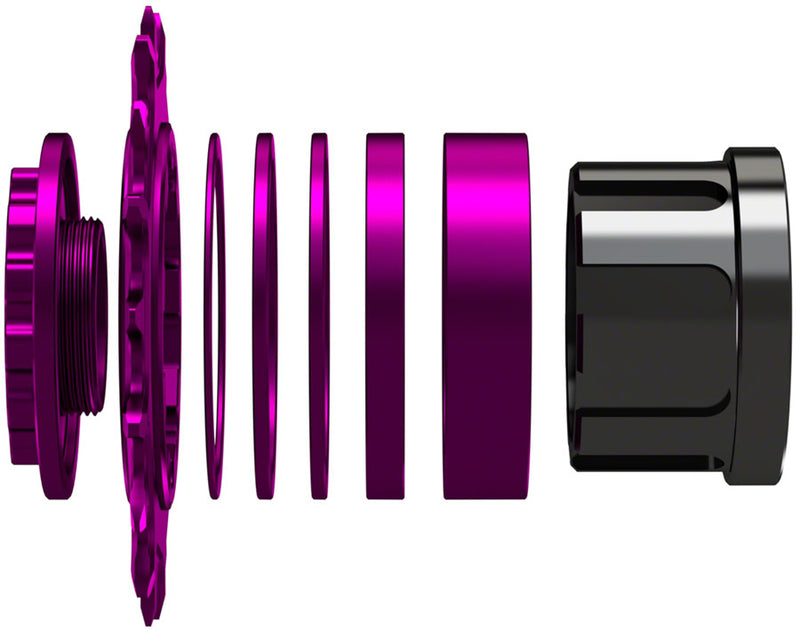 Load image into Gallery viewer, Wheels Manufacturing SOLO-SPLINE Micro Spline Single Speed Conversion Kit - 18t For Shimano Micro Spline Hub Bodies Purple
