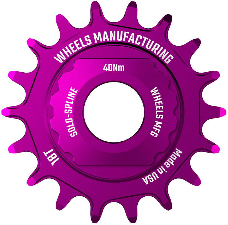 Load image into Gallery viewer, Wheels Manufacturing SOLO-SPLINE Micro Spline Single Speed Conversion Kit - 18t For Shimano Micro Spline Hub Bodies Purple
