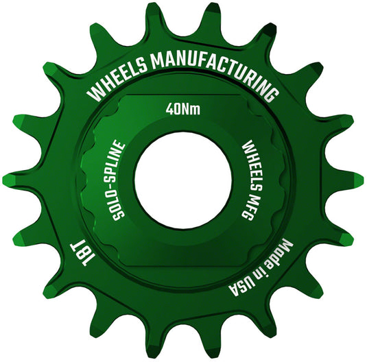 Wheels Manufacturing SOLO-SPLINE Micro Spline Single Speed Conversion Kit - 18t For Shimano Micro Spline Hub Bodies Green