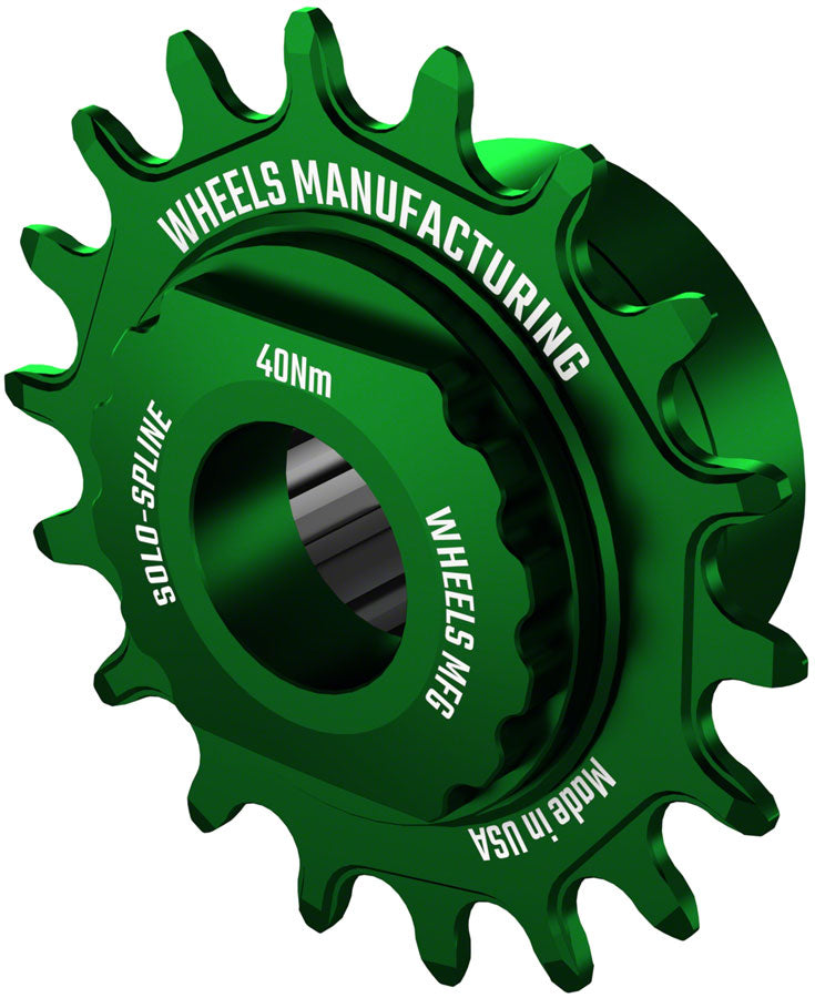 Load image into Gallery viewer, Wheels Manufacturing SOLO-SPLINE Micro Spline Single Speed Conversion Kit - 18t For Shimano Micro Spline Hub Bodies Green
