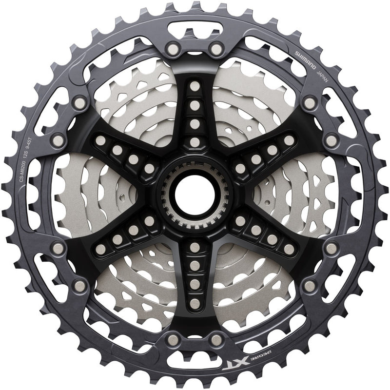 Load image into Gallery viewer, Shimano Deore XT CS-M8200-12 Cassette - 12-Speed 9-45t Hyperglide+ Micro Spline Gray/Silver
