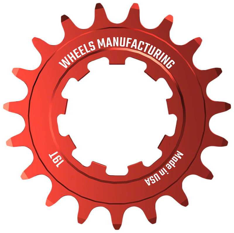 Load image into Gallery viewer, Wheels Manufacturing SOLO-SPEED Cog - 19t Fits SOLO-SPLINE SOLO-XD kits Red
