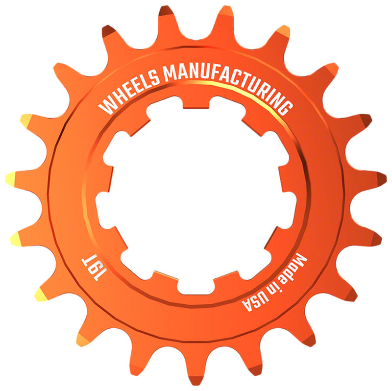 Load image into Gallery viewer, Wheels Manufacturing SOLO-SPEED Cog - 19t Fits SOLO-SPLINE SOLO-XD kits Orange
