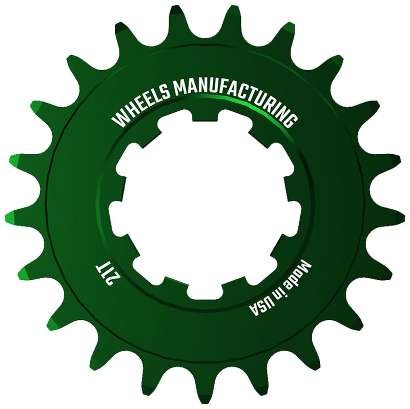 Load image into Gallery viewer, Wheels Manufacturing SOLO-SPEED Cog - 21t Fits SOLO-SPLINE SOLO-XD kits Green
