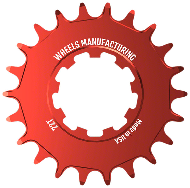 Load image into Gallery viewer, Wheels Manufacturing SOLO-SPEED Cog - 22t Fits SOLO-SPLINE SOLO-XD kits Red
