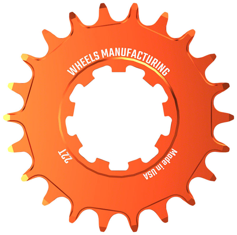 Load image into Gallery viewer, Wheels Manufacturing SOLO-SPEED Cog - 22t Fits SOLO-SPLINE SOLO-XD kits Orange
