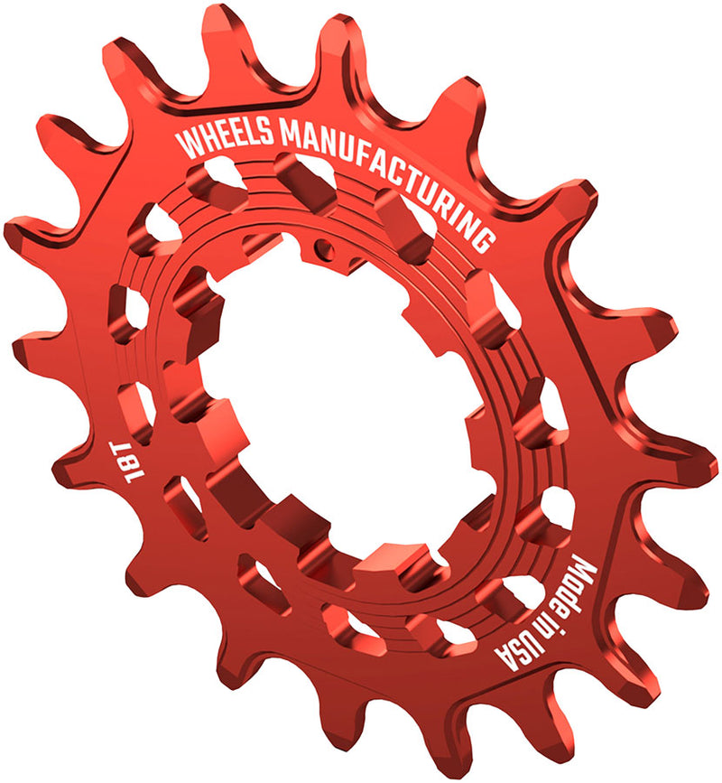 Load image into Gallery viewer, Wheels Manufacturing SOLO HG Cog - 18t Fits SOLO-HG Kits Red
