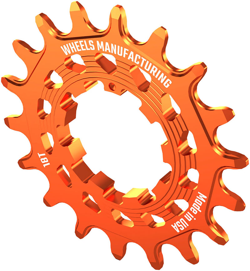 Load image into Gallery viewer, Wheels Manufacturing SOLO HG Cog - 18t Fits SOLO-HG Kits Orange
