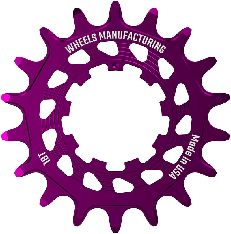 Load image into Gallery viewer, Wheels Manufacturing SOLO HG Cog - 18t Fits SOLO-HG Kits Purple
