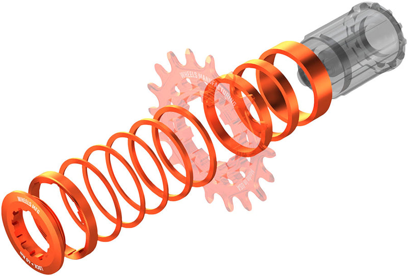 Load image into Gallery viewer, Wheels Manufacturing SOLO-HG Single Speed Conversion Kit - For HG Style Hubs Orange
