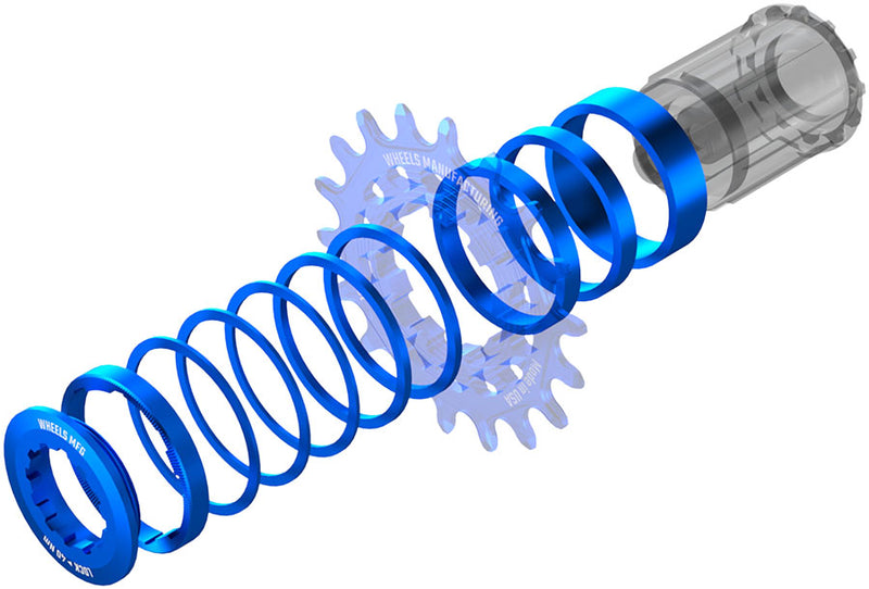 Load image into Gallery viewer, Wheels Manufacturing SOLO-HG Single Speed Conversion Kit - For HG Style Hubs Blue
