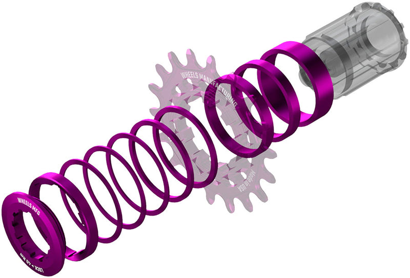 Load image into Gallery viewer, Wheels Manufacturing SOLO-HG Single Speed Conversion Kit - For HG Style Hubs Purple
