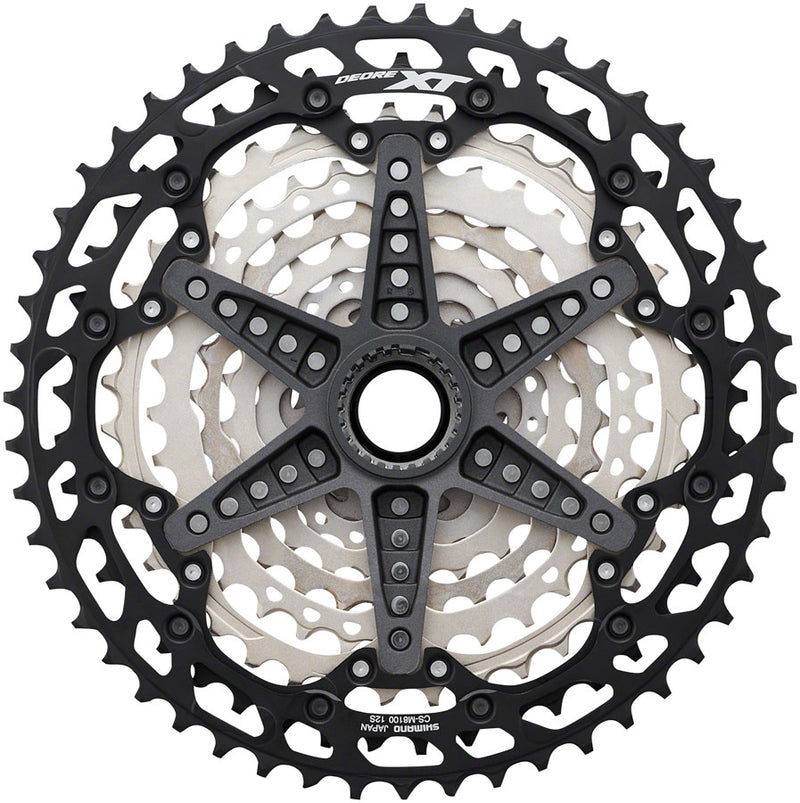 Load image into Gallery viewer, Shimano XT CS-M8100 Cassette - 12-Speed 10-45t Silver/Black Micro Spline
