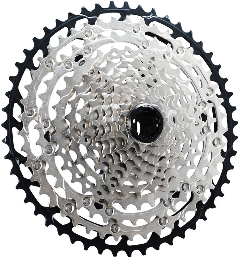 Load image into Gallery viewer, Shimano SLX CS-M7100 Cassette - 12-Speed 10-45t Silver/Black Micro Spline
