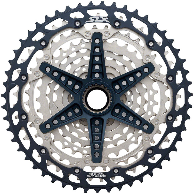 Load image into Gallery viewer, Shimano SLX CS-M7100 Cassette - 12-Speed 10-45t Silver/Black Micro Spline
