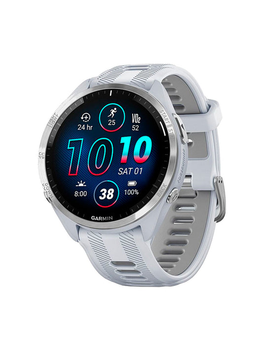 Garmin Forerunner 965 Watch Watch Color: Whitestone Wristband: Whitestone/Powder Grey - Silicone