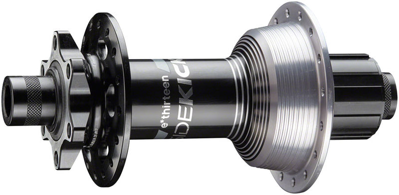 Load image into Gallery viewer, e*thirteen Sidekick Rear Hub - 12 x 157mm 6-Bolt Shimano Mini HG BLK/Sterling Silver 32H
