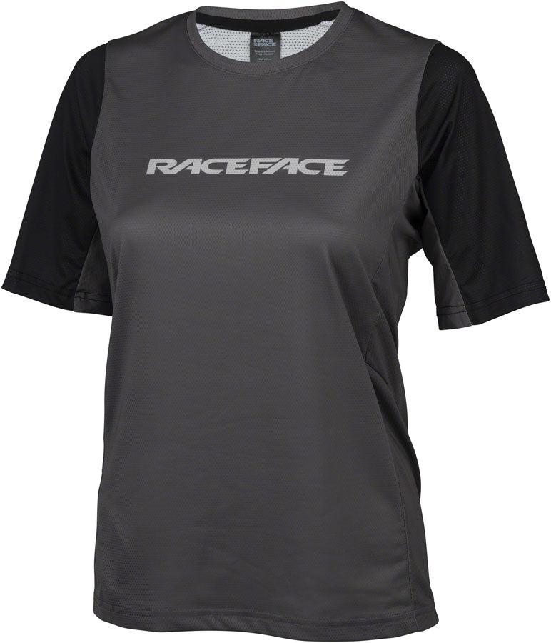 Load image into Gallery viewer, RaceFace Indy Jersey - Short Sleeve Womens Charcoal Medium
