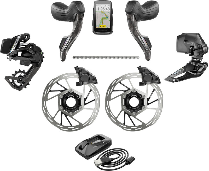 Load image into Gallery viewer, SRAM Force eTap AXS Road Groupset - 2x12-Speed HRD Shift/Brake Levers FM Calipers Rotors Chain F/R Derailleurs Hammerhead Karoo E1
