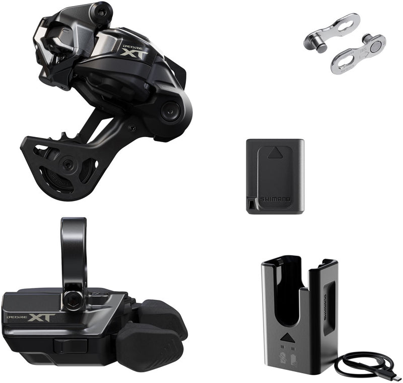 Load image into Gallery viewer, Shimano Deore XT M8250 Di2 Wireless Upgrade Kit - M8250-GS Rear Derailleur M8250-R Shifter Battery Charger Quick Link
