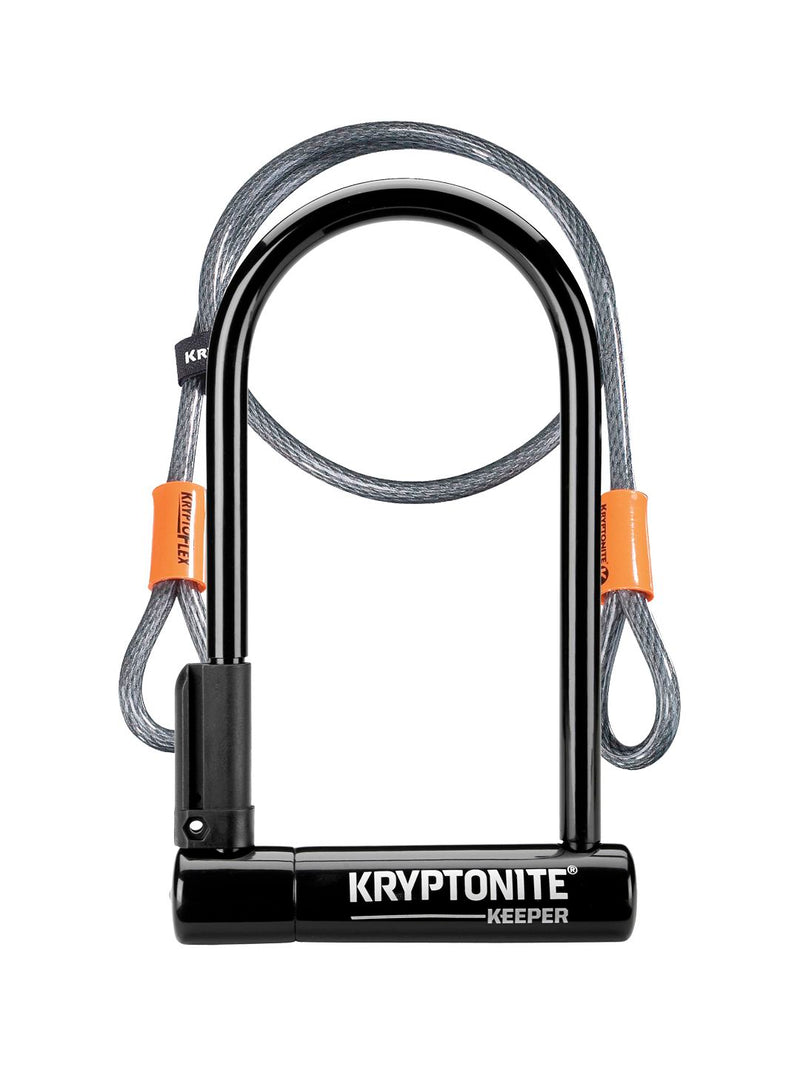 Load image into Gallery viewer, Kryptonite Keeper U-Lock - 4 x 8" Keyed Black Includes 4' cable and bracket
