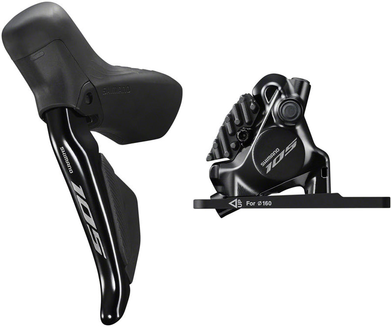 Load image into Gallery viewer, Shimano 105 ST-R7170-LE Di2 Shift/Brake Lever BR-R7170 Hydraulic Disc Brake Caliper - Front 2x Flat Mount Fork Adaptor BLK
