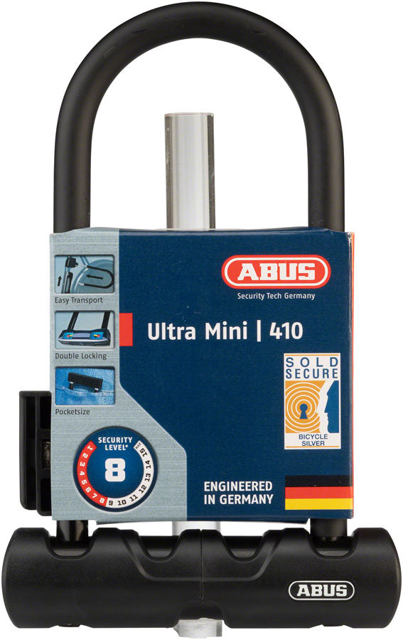 Load image into Gallery viewer, Abus Ultra 410 U-Lock - 3.9 x 7" Keyed Black Includes bracket
