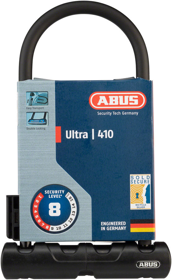 Load image into Gallery viewer, Abus Ultra 410 U-Lock - 3.9 x 9" Keyed Black Includes bracket
