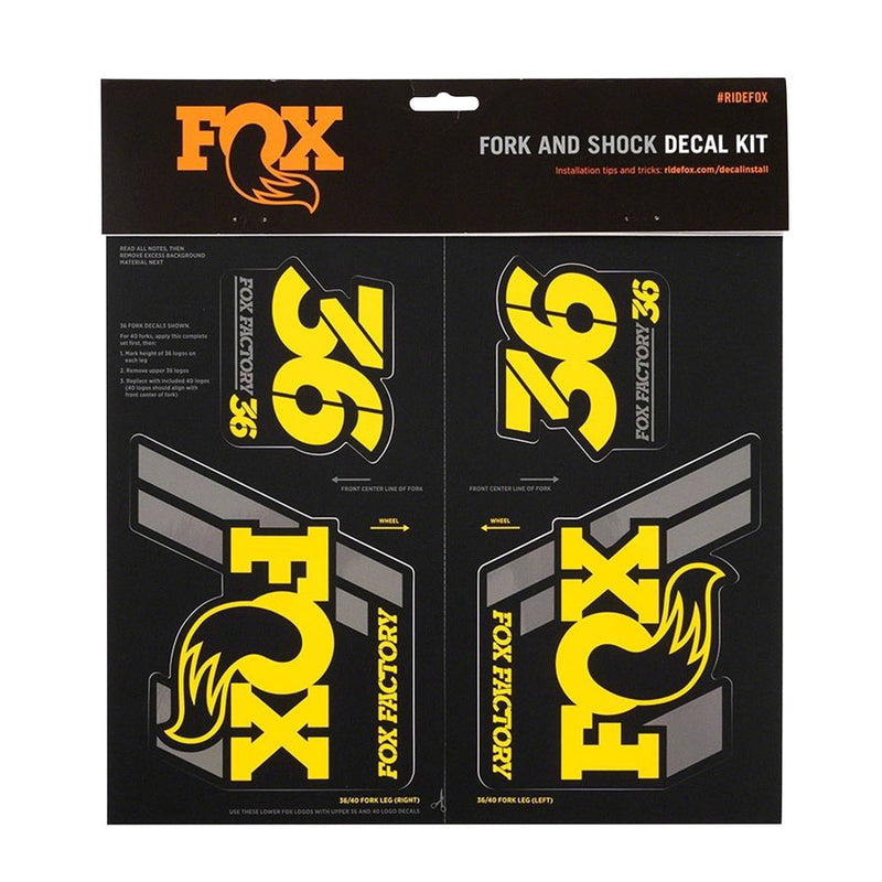 Load image into Gallery viewer, FOX Heritage Decal Kit for Forks and Shocks Yellow
