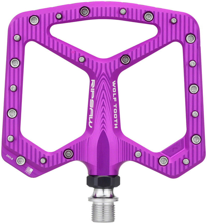 Load image into Gallery viewer, Wolf Tooth Ripsaw Aluminum Pedals - Platform Aluminum 9/16" Ultraviolet Purple
