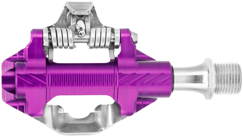 Load image into Gallery viewer, Wolf Tooth DEL Gravel Race Clipless Pedals - Single Sided Clipless Alloy 9/16" Ultraviolet Purple Pair Shimano SPD
